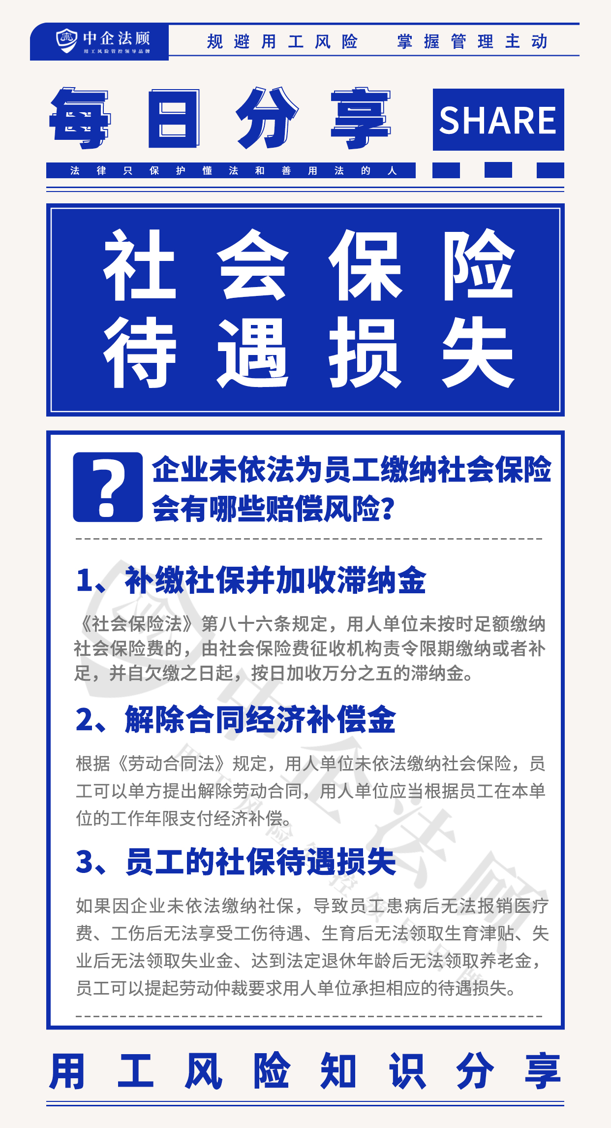 用工风险丨企业未依法为员工缴纳社会保险，会有哪些赔偿风险？