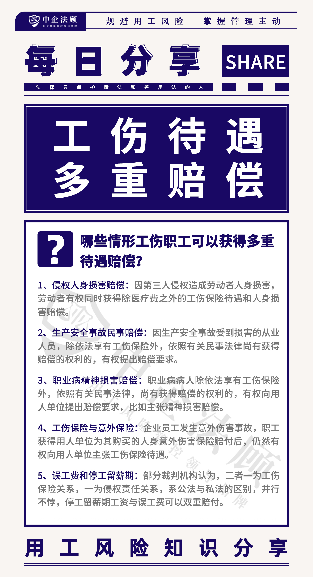 今日分享丨哪些情形工伤职工可以获得多重待遇赔偿？