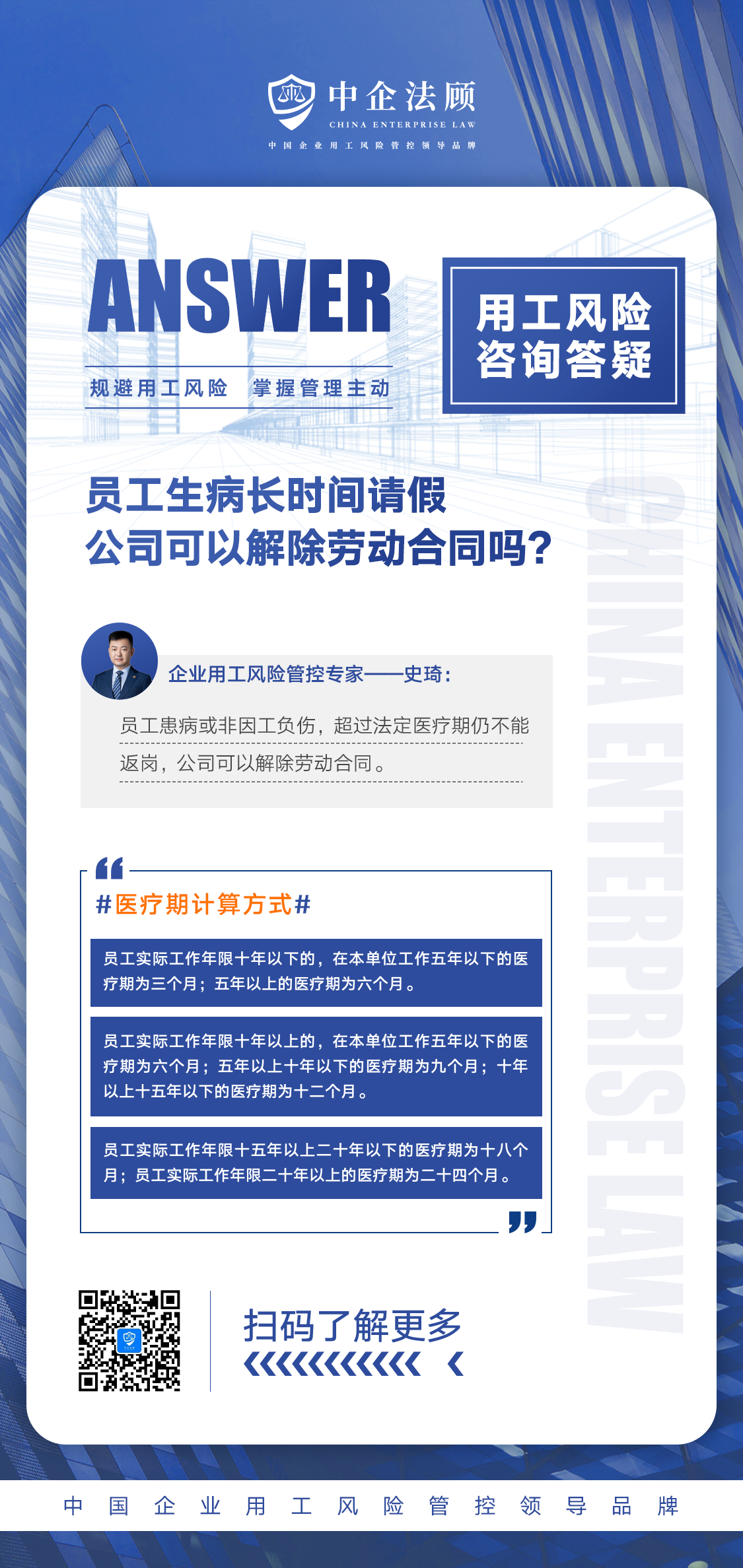 企业用工风险管控丨员工生病长时间请假，公司可以解除劳动合同吗？